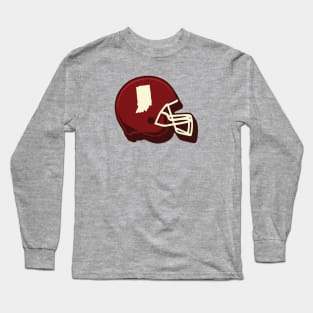 Indiana Outline Football Helmet Long Sleeve T-Shirt